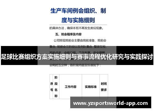 足球比赛组织方案实施细则与赛事流程优化研究与实践探讨